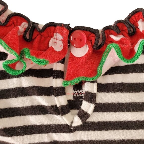 Bonnie Baby Christmas Dress Jewel Reindeer Applique Ruffled Multicolor Girl 12M - Picture 4 of 8